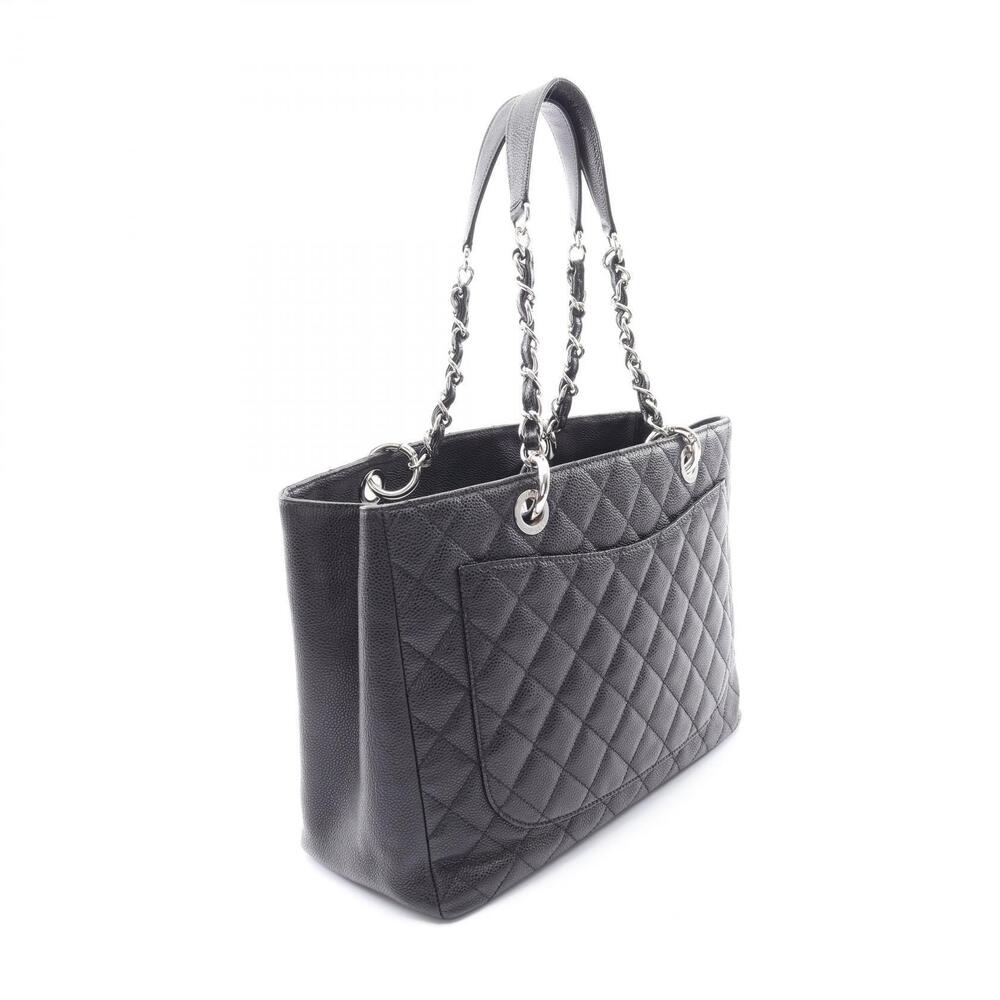 Chanel GST Matelasse Grand Calfskin Shopping Tote Bag Leather Black